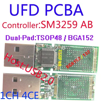 SM3259 AB UFD PCBA, USB ФЛЭШ-НАКОПИТЕЛЬ PCBA, двойной TSOP48 и двойной BGA152BGA132, НАБОРЫ USB2.0 ДЛЯ UFD своими РУКАМИ, U диск PCBA, 3259 UDISK PCBA