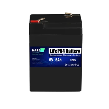 аккумуляторная батарея Lifepo4 6v 5ah, литиевая батарея для электрического скутера, совместимая с электромобилем с батарейным питанием 6V