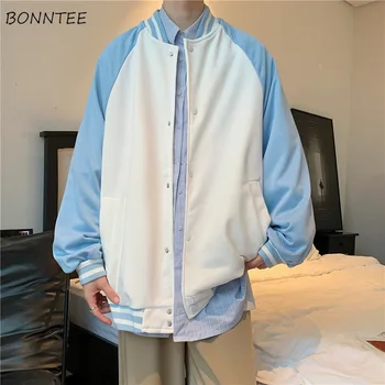 Бейсбольные куртки с воротником-стойкой, мужская модная уличная одежда, простые студенческие универсальные пальто для колледжа, бренд верхней одежды для подростков в корейском стиле